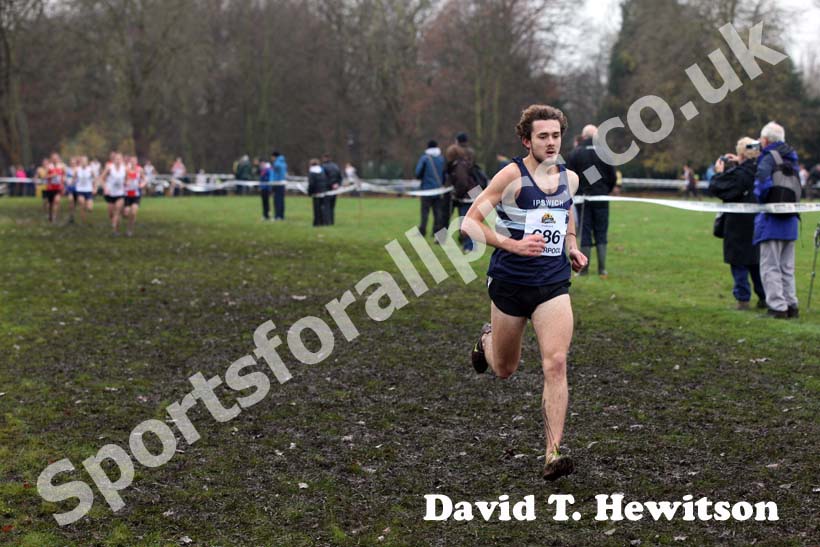 Kieran Clements leads the under-20s mens 2012 McCain Liverpool Cross Challenge.